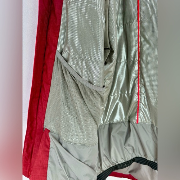 Men’s Columbia Red Burgundy Winter Jacket Omni-Heat Sz L No Hood Tons of Pockets - Picture 13 of 15